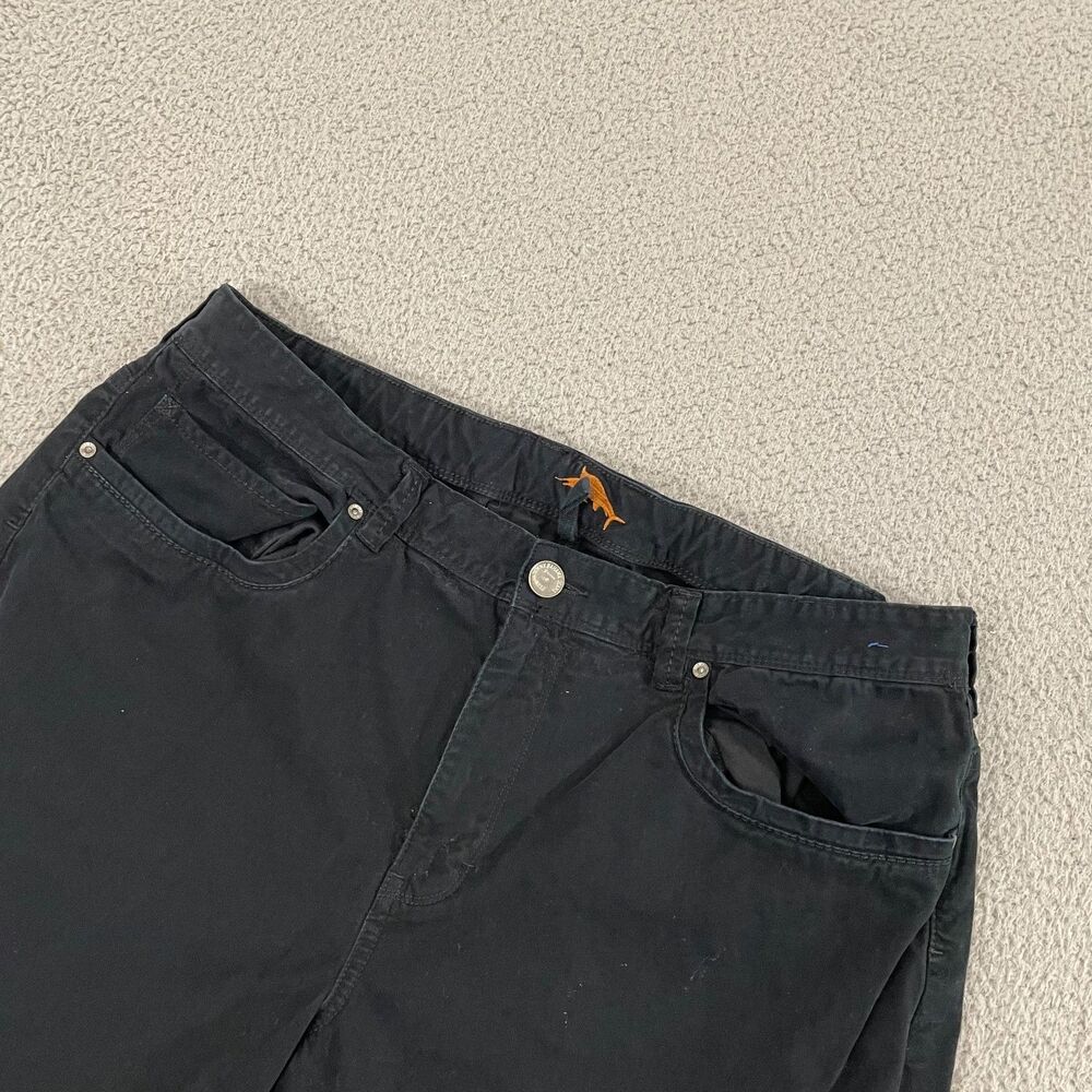 Tommy Bahama 5-Pocket Pants Men 40x32 Black Soft Stretch Casual Nautical Chino - Picture 2 of 11